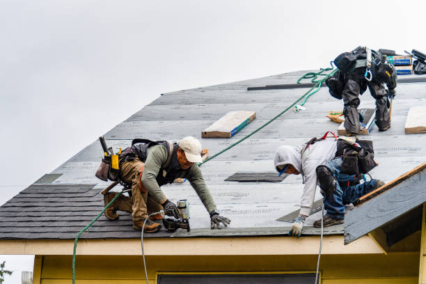 Professional Roofing technician working in Bingen, WA